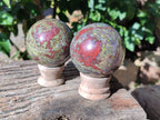 Polished Bastite Dragons Blood Stone Sphere-Ball x 3 From Tshipise, South Africa - Toprock Gemstones and Minerals 