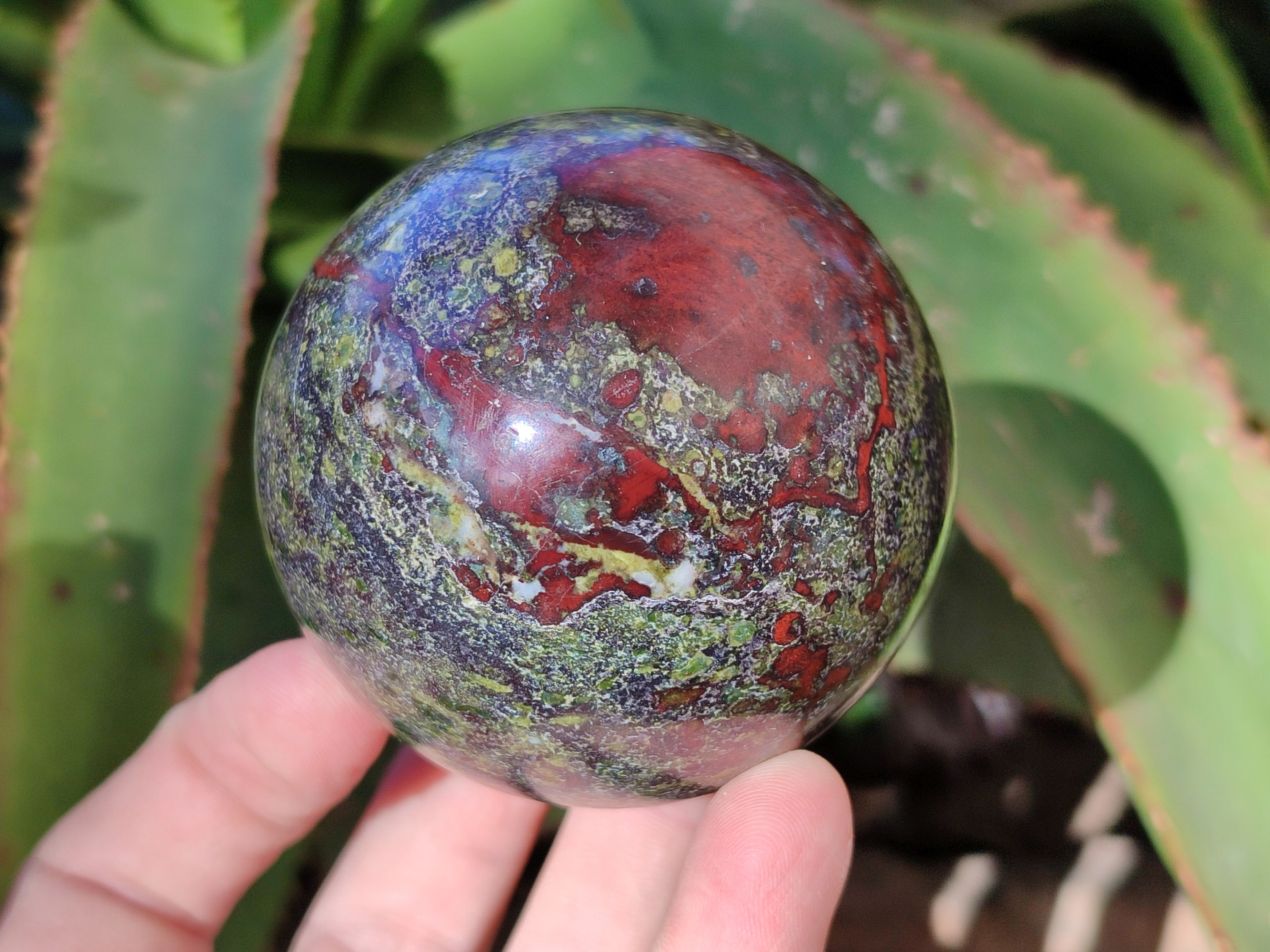 Polished Bastite Dragons Blood Stone Sphere-Ball x 3 From Tshipise, South Africa - Toprock Gemstones and Minerals 
