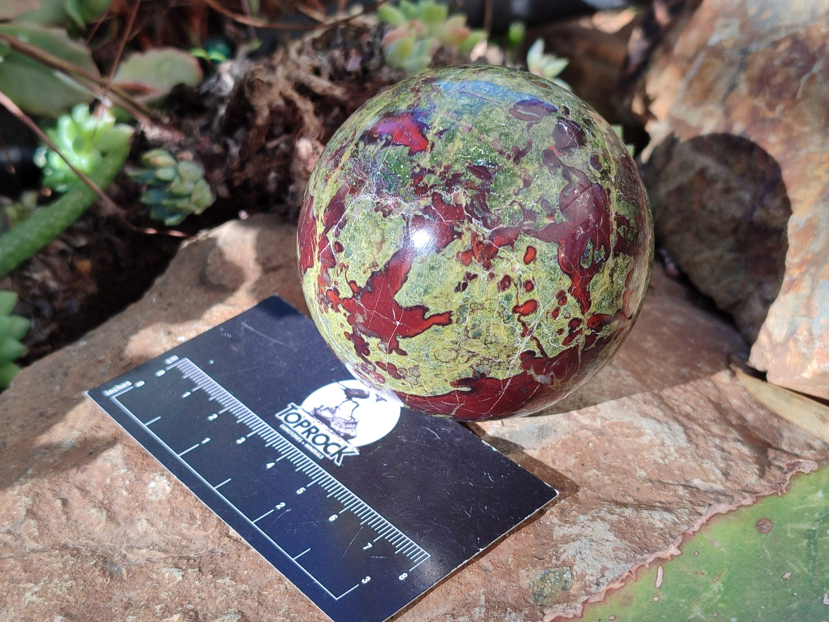 Polished Bastite Dragons Blood Stone Sphere-Ball x 3 From Tshipise, South Africa - Toprock Gemstones and Minerals 