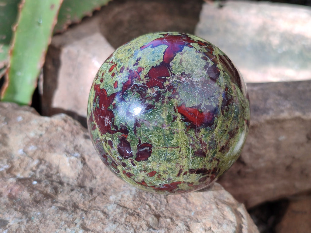 Polished Bastite Dragons Blood Stone Sphere-Ball x 3 From Tshipise, South Africa - Toprock Gemstones and Minerals 