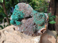 Natural Ball Malachite On Drusy Smokey Quartz and Dolomite Matrix Specimen x 1 From Kambove, Congo