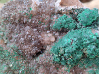 Natural Ball Malachite On Drusy Smokey Quartz and Dolomite Matrix Specimen x 1 From Kambove, Congo