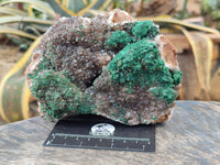 Natural Ball Malachite On Drusy Smokey Quartz and Dolomite Matrix Specimen x 1 From Kambove, Congo