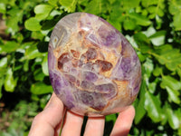 Polished Chevron Amethyst Standing Free Form x 3 From Ankazobe, Madagascar - Toprock Gemstones and Minerals 