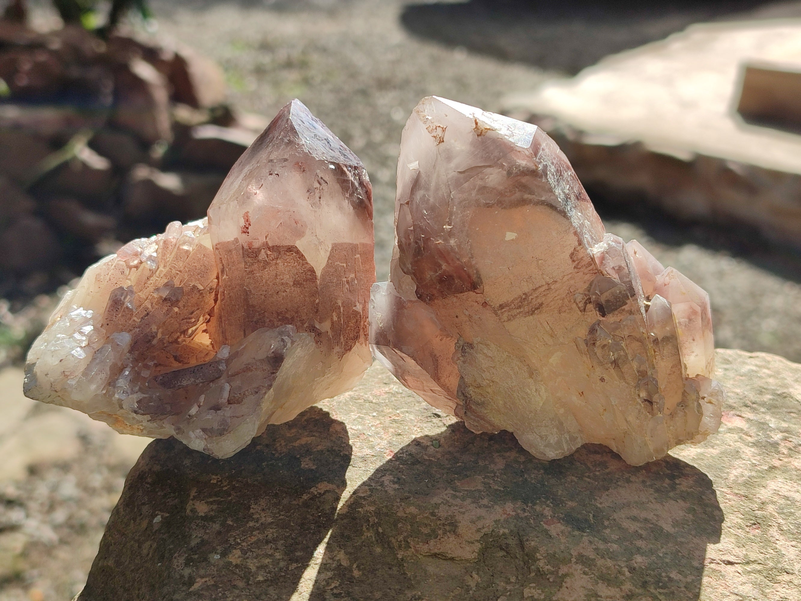 Natural Red Hematoid Quartz Clusters x 12 From Karoi, Zimbabwe - Toprock Gemstones and Minerals 