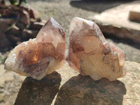 Natural Red Hematoid Quartz Clusters x 12 From Karoi, Zimbabwe