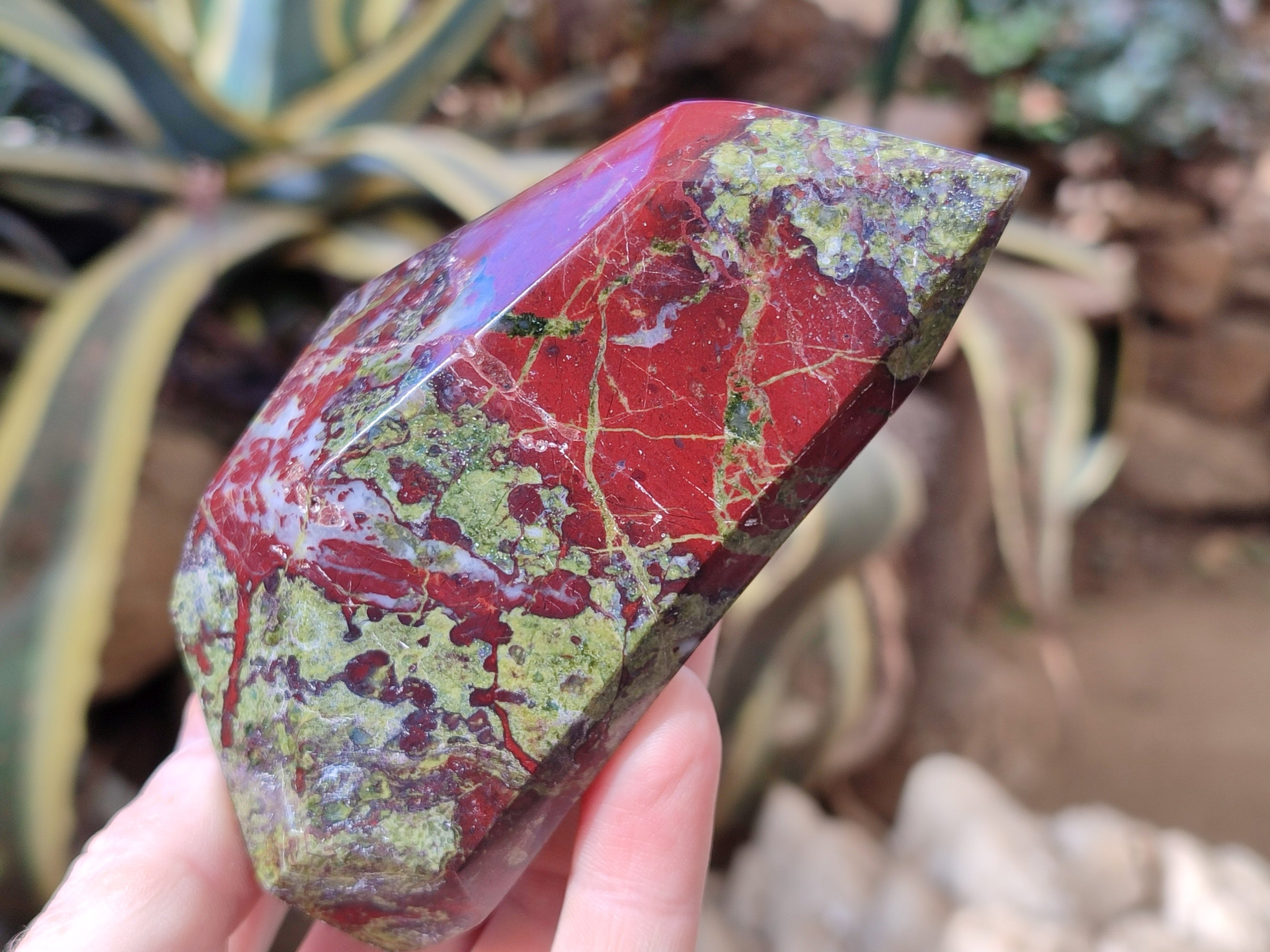 Polished Bastite Dragons Blood Stone Points x 3 From Tshipise, South Africa - Toprock Gemstones and Minerals 