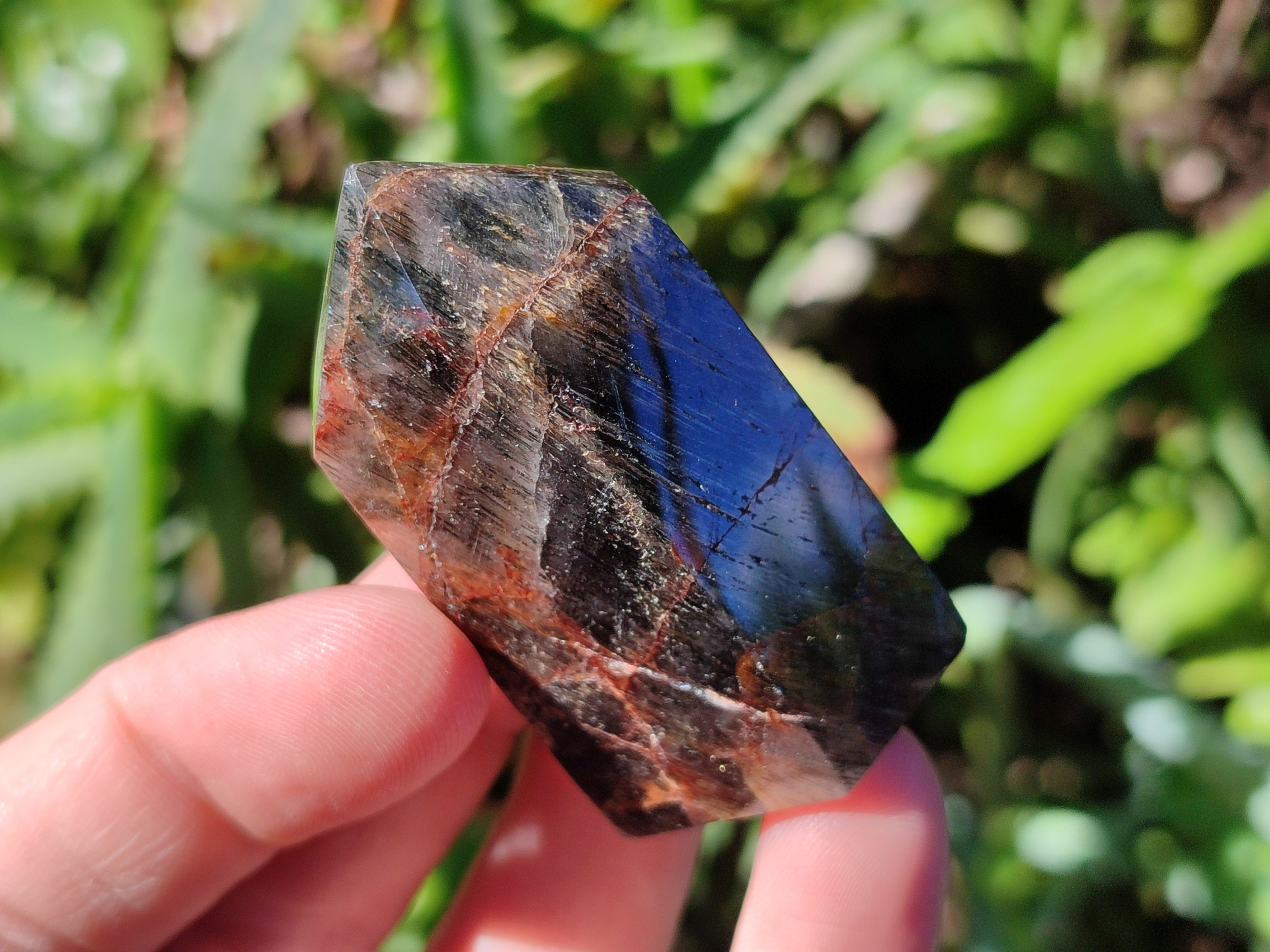 Polished Mixed Wonderland Inclusion Quartz Crystals Including Speculate Hematite x 12 from Madagascar - Toprock Gemstones and Minerals 