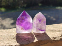 Polished Mixed Wonderland Inclusion Quartz Crystals Including Speculate Hematite x 12 from Madagascar - Toprock Gemstones and Minerals 