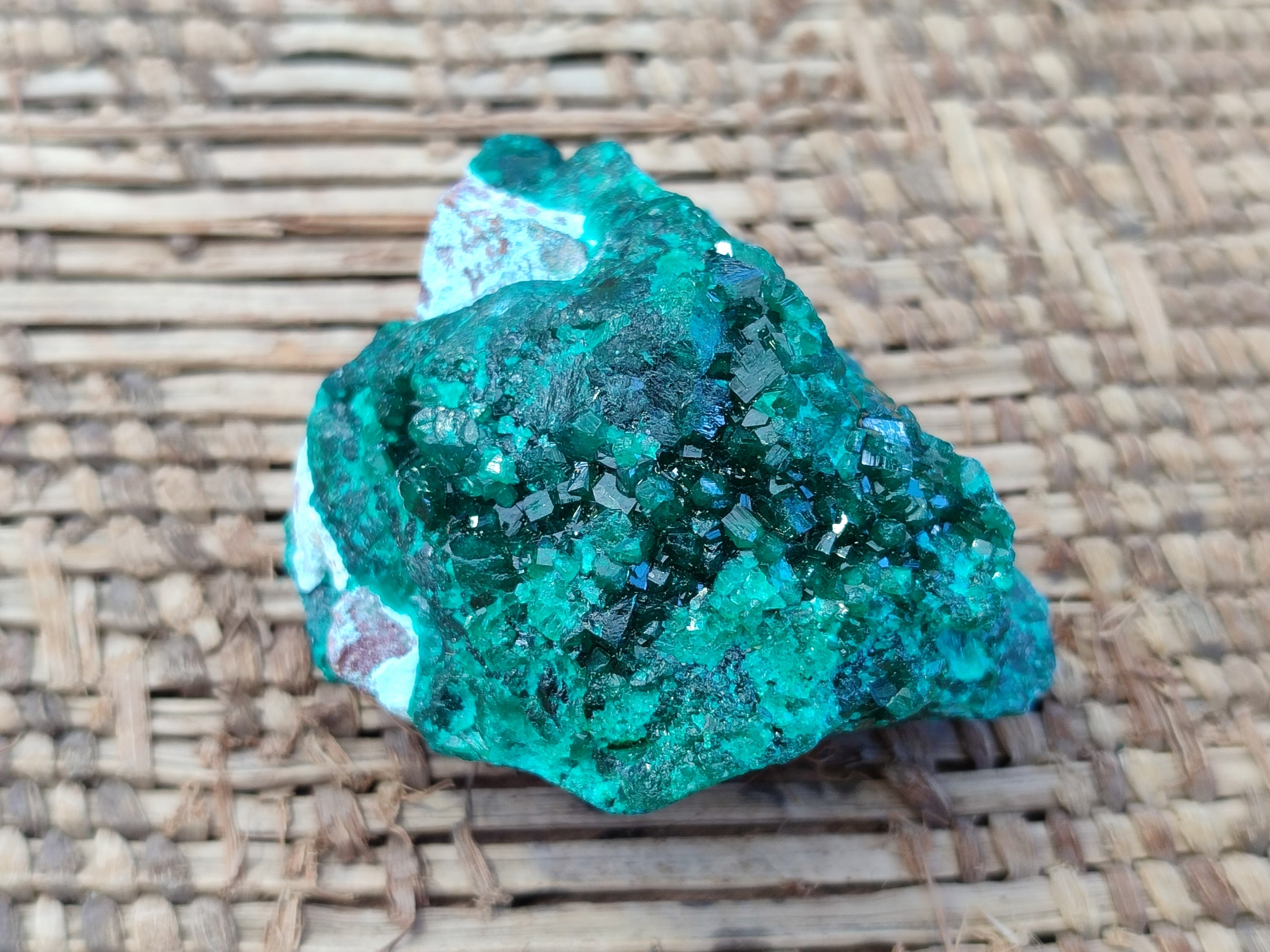 Natural Dioptase On Dolomite Specimens x 12 From Likasi, Congo - Toprock Gemstones and Minerals 
