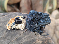 Natural Schorl Black Tourmaline Crystal Specimens on Orthoclase Matrix x 35 From Erongo, Namibia - Toprock Gemstones and Minerals 