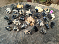 Natural Schorl Black Tourmaline Crystal Specimens on Orthoclase Matrix x 35 From Erongo, Namibia - Toprock Gemstones and Minerals 