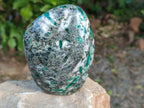 Polished Emerald Mica In Matrix Standing Free Forms x 2 From Mutoko, Zimbabwe - Toprock Gemstones and Minerals 
