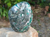 Polished Emerald Mica In Matrix Standing Free Forms x 2 From Mutoko, Zimbabwe - Toprock Gemstones and Minerals 