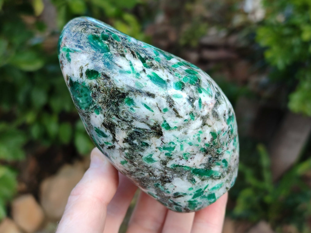 Polished Emerald Mica In Matrix Standing Free Forms x 2 From Mutoko, Zimbabwe - Toprock Gemstones and Minerals 