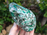 Polished Emerald Mica In Matrix Standing Free Forms x 2 From Mutoko, Zimbabwe - Toprock Gemstones and Minerals 