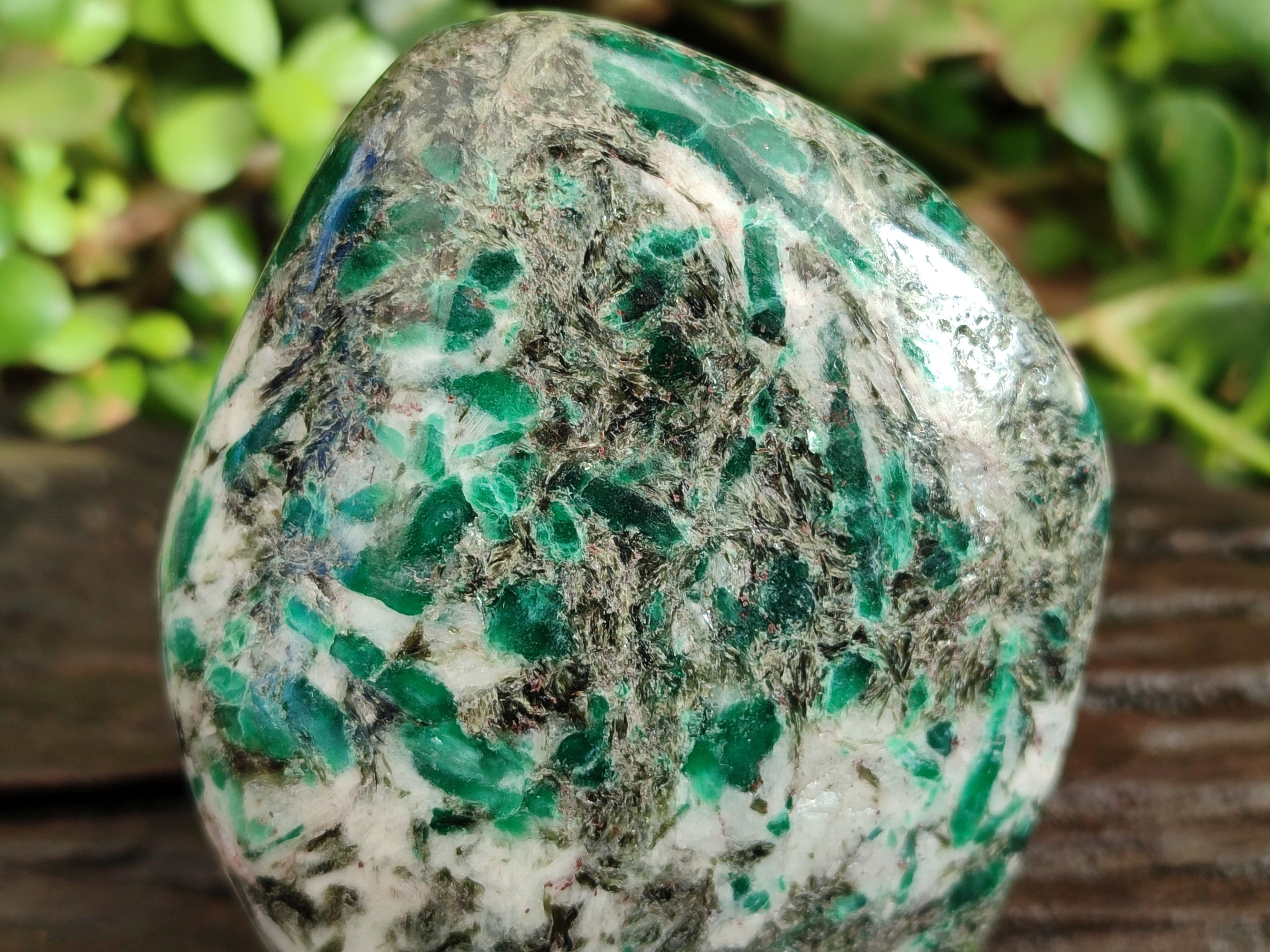 Polished Emerald Mica In Matrix Standing Free Forms x 2 From Mutoko, Zimbabwe - Toprock Gemstones and Minerals 