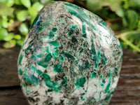 Polished Emerald Mica In Matrix Standing Free Forms x 2 From Mutoko, Zimbabwe - Toprock Gemstones and Minerals 