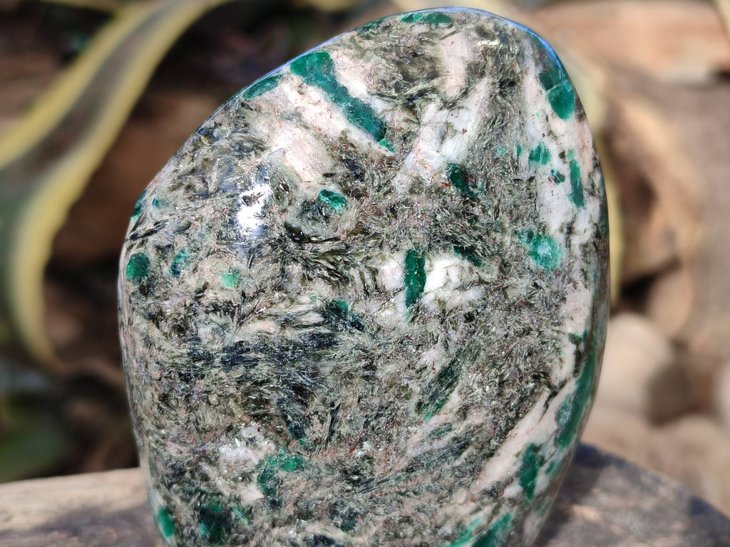 Polished Emerald Mica In Matrix Standing Free Forms x 2 From Mutoko, Zimbabwe - Toprock Gemstones and Minerals 