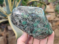 Polished Emerald Mica In Matrix Standing Free Forms x 2 From Mutoko, Zimbabwe - Toprock Gemstones and Minerals 
