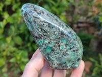 Polished Emerald Mica In Matrix Standing Free Forms x 2 From Mutoko, Zimbabwe - Toprock Gemstones and Minerals 