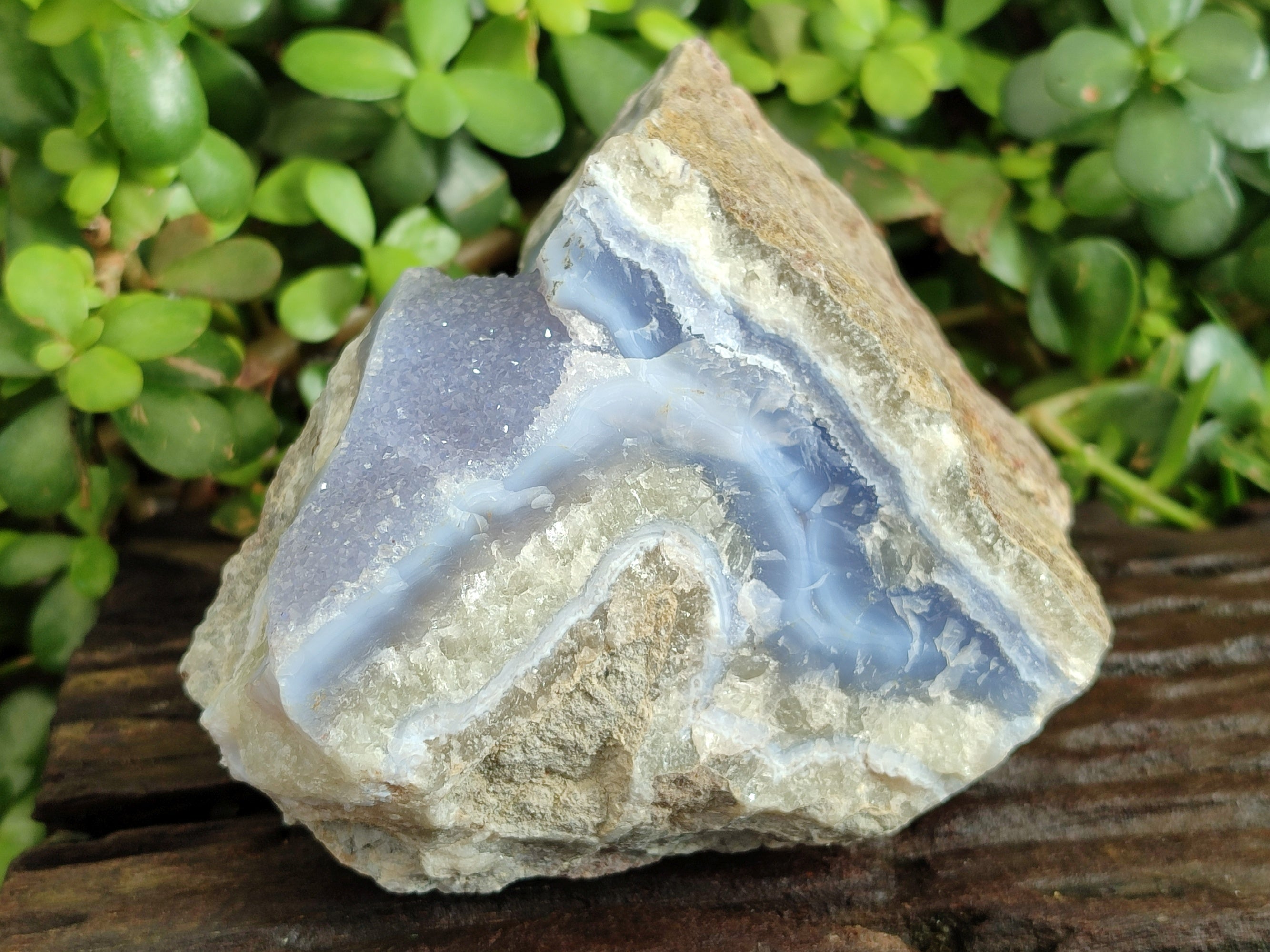 Natural Blue Lace Agate Geode x 1 From Nsanje, Malawi - Toprock Gemstones and Minerals 