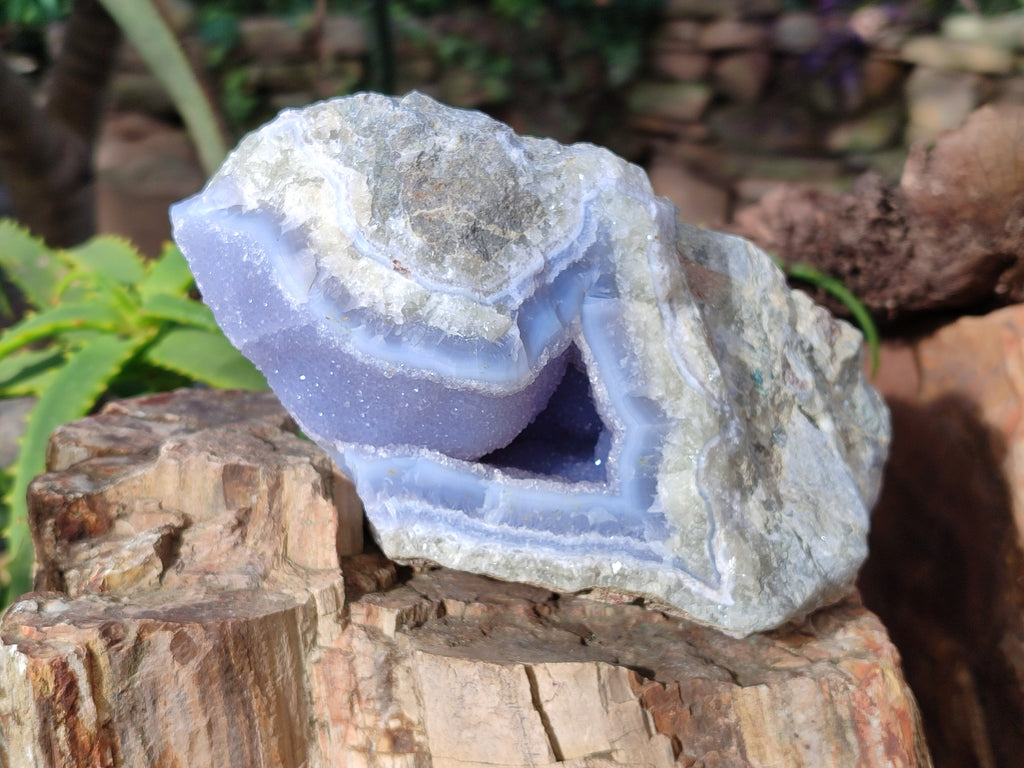 Natural Blue Lace Agate Geode x 1 From Nsanje, Malawi - Toprock Gemstones and Minerals 