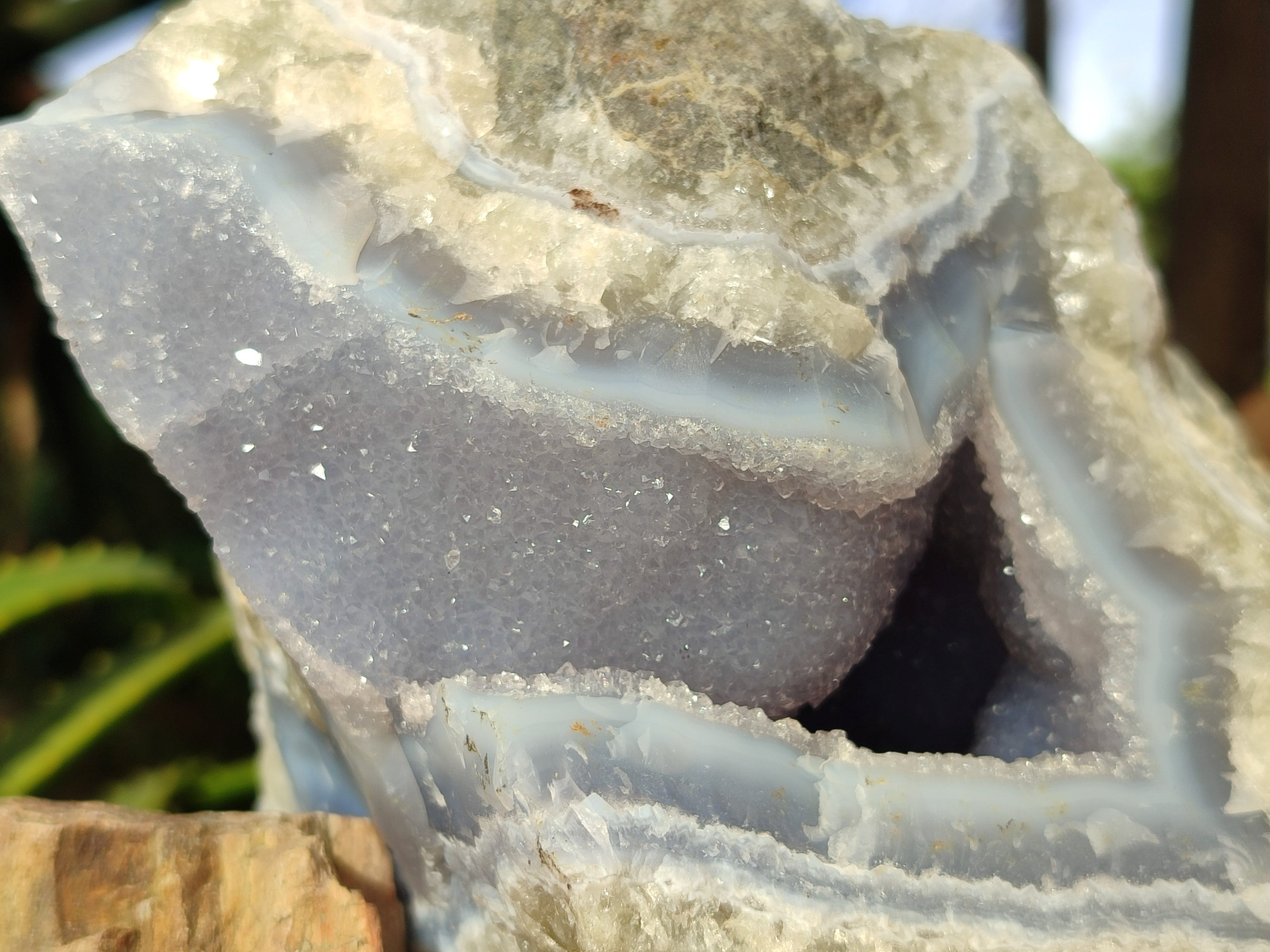 Natural Blue Lace Agate Geode x 1 From Nsanje, Malawi - Toprock Gemstones and Minerals 