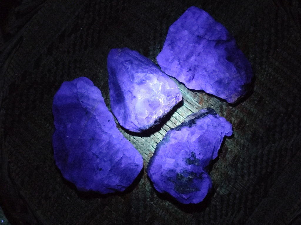 Natural Fluorescent Watermelon Fluorite Cobbed Specimens x 12 From Uis, Namibia - Toprock Gemstones and Minerals 