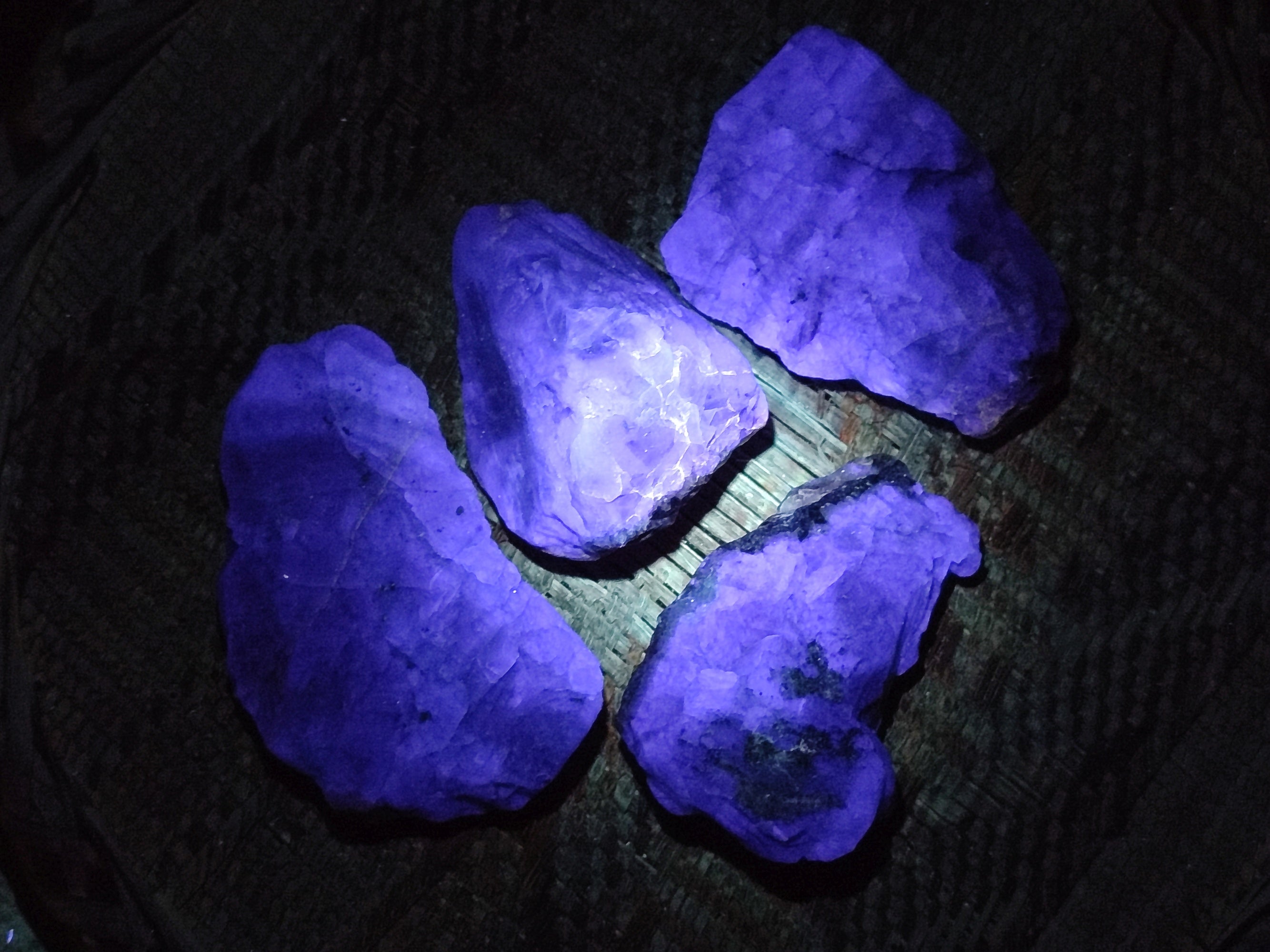 Natural Fluorescent Watermelon Fluorite Cobbed Specimens x 12 From Uis, Namibia - Toprock Gemstones and Minerals 