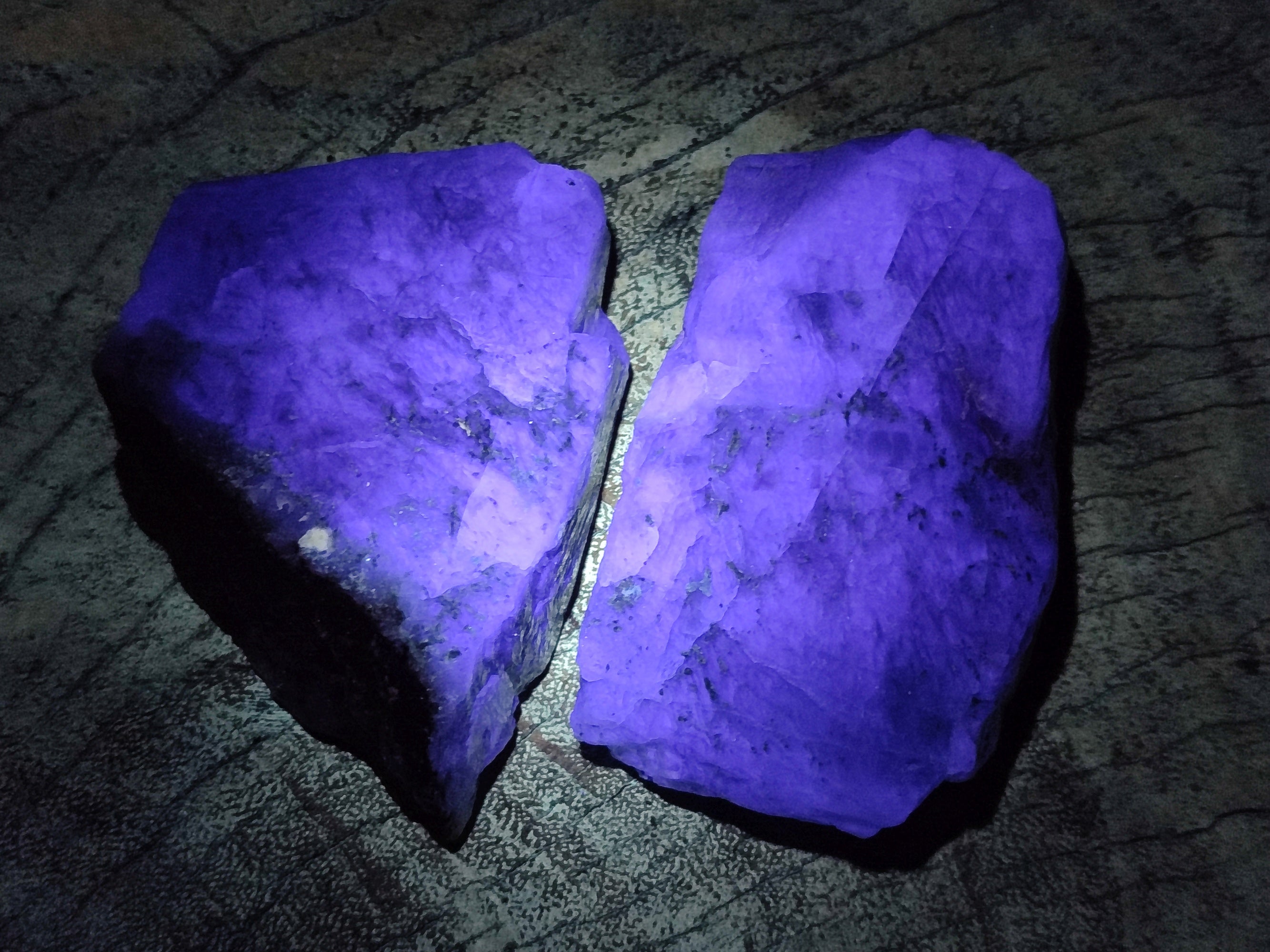 Natural Fluorescent Watermelon Fluorite Cobbed Specimens x 12 From Uis, Namibia - Toprock Gemstones and Minerals 