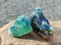Natural Fluorescent Watermelon Fluorite Cobbed Specimens x 12 From Uis, Namibia - Toprock Gemstones and Minerals 