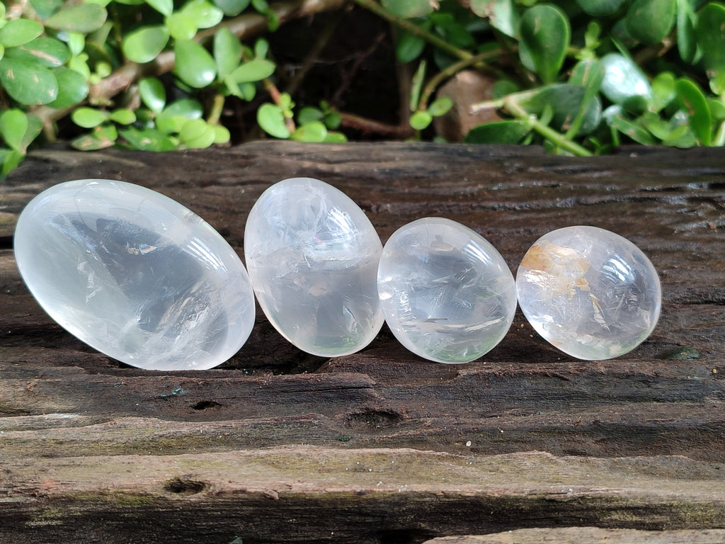 Polished Pearl Girasol Quartz Crystal Palm Stones x 25 From Ambatondrazaka, Madagascar - Toprock Gemstones and Minerals 