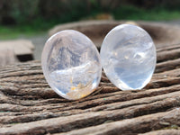Polished Pearl Girasol Quartz Crystal Palm Stones x 25 From Ambatondrazaka, Madagascar - Toprock Gemstones and Minerals 