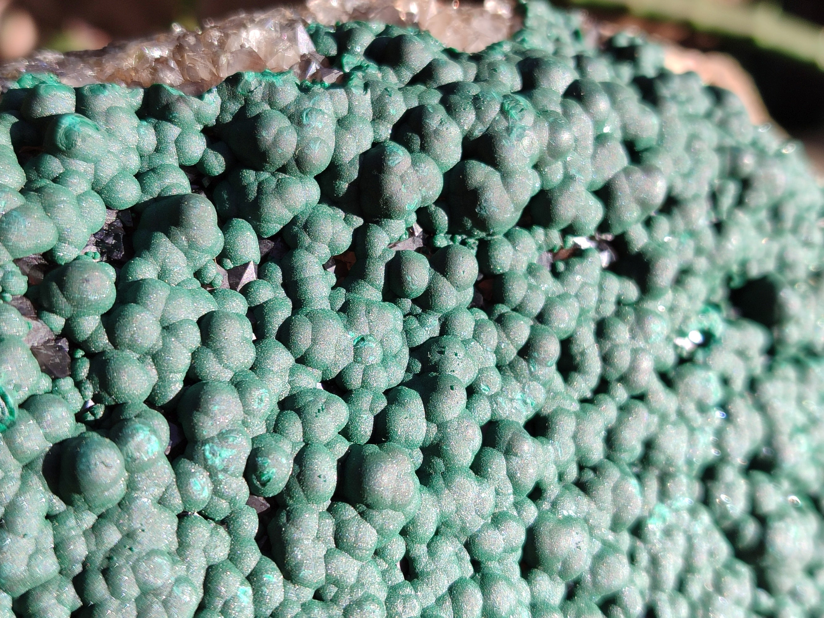 Natural Botryoidal Ball Malachite on Dolomite Matrix Specimen x 1 From Kambove, Congo - Toprock Gemstones and Minerals 