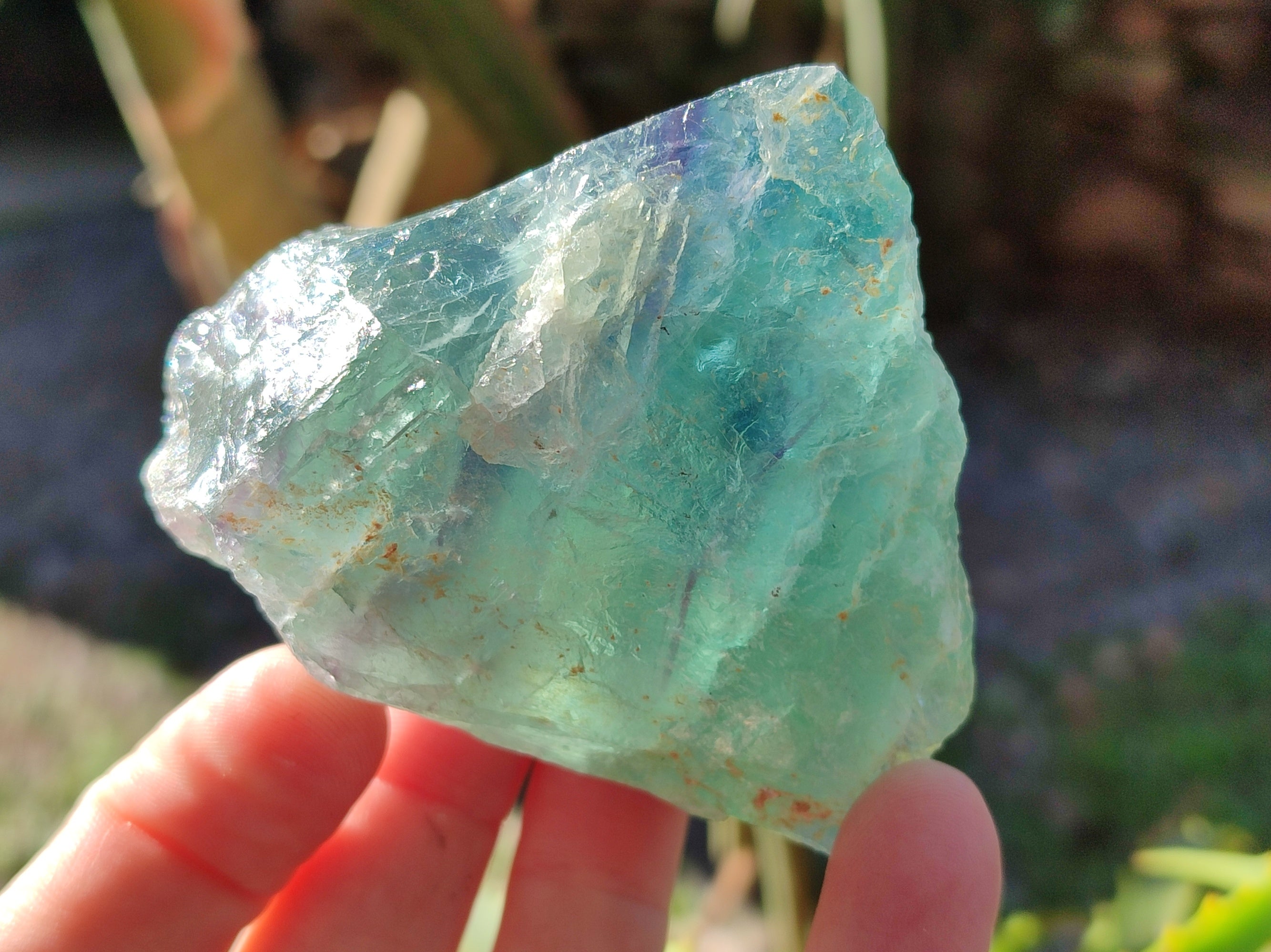 Natural Fluorescent Watermelon Fluorite Cobbed Specimens x 12 From Uis, Namibia - Toprock Gemstones and Minerals 