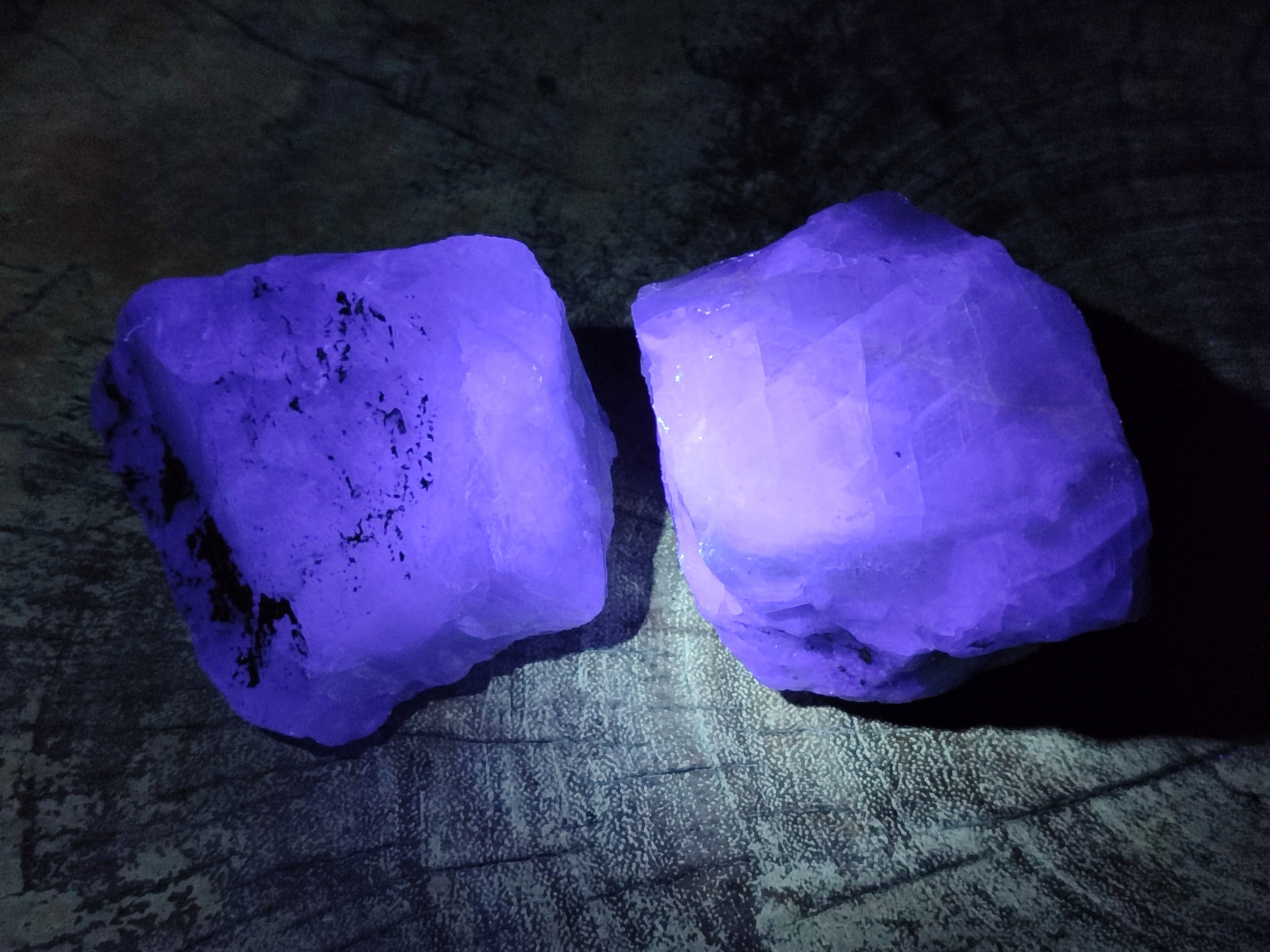 Natural Fluorescent Watermelon Fluorite Cobbed Specimens x 12 From Uis, Namibia - Toprock Gemstones and Minerals 