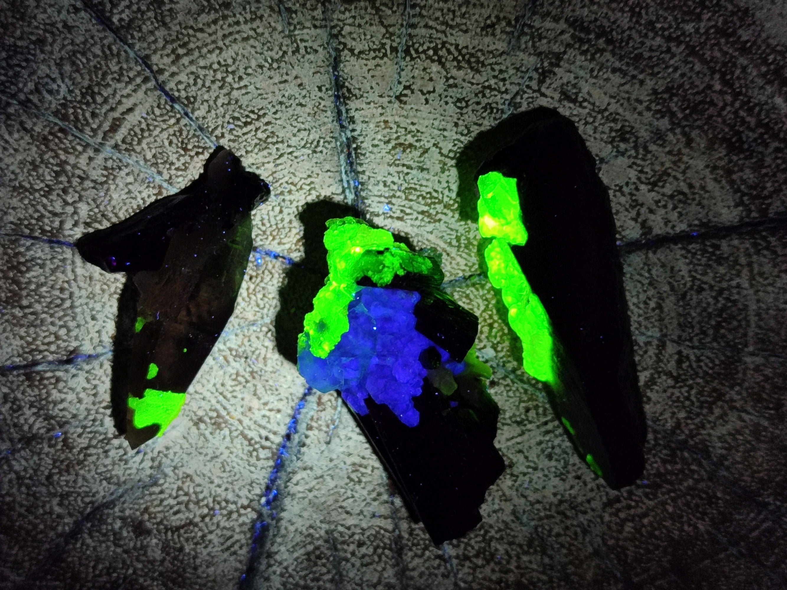 Natural Schorl Black Tourmaline and Smokey Quartz Crystal Specimens with some Hyalite Opal x 85 From Erongo, Namibia - Toprock Gemstones and Minerals 