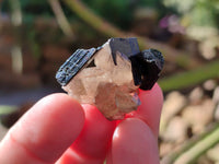 Natural Schorl Black Tourmaline and Smokey Quartz Crystal Specimens with some Hyalite Opal x 85 From Erongo, Namibia - Toprock Gemstones and Minerals 