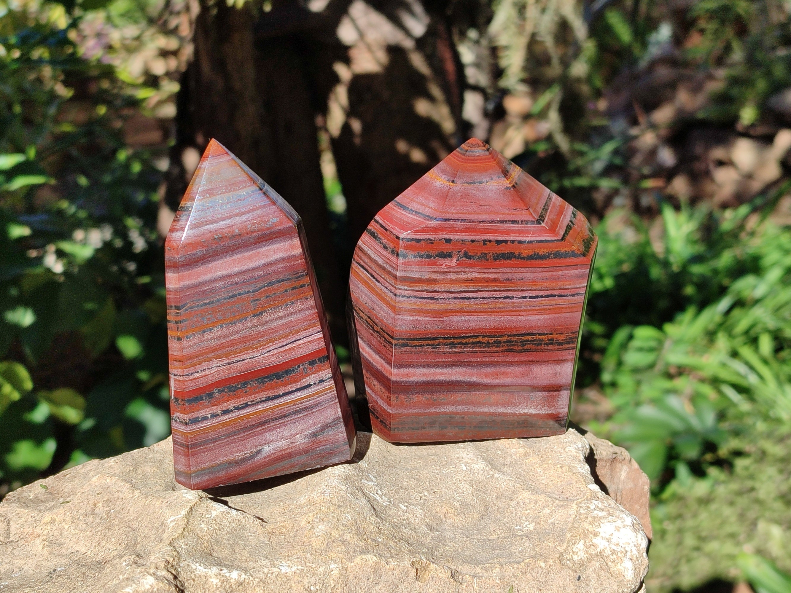 Polished Banded Tiger Iron Jasper Points x 3 From Northern Cape, South Africa - Toprock Gemstones and Minerals 