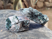 Natural Libethenite Crystals On Dolomite Matrix Specimens x 12 From Shituru, Congo - Toprock Gemstones and Minerals 