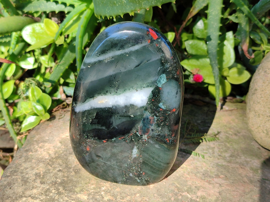 Polished Bloodstone Standing Free Forms x 3 From Swaziland - Toprock Gemstones and Minerals 
