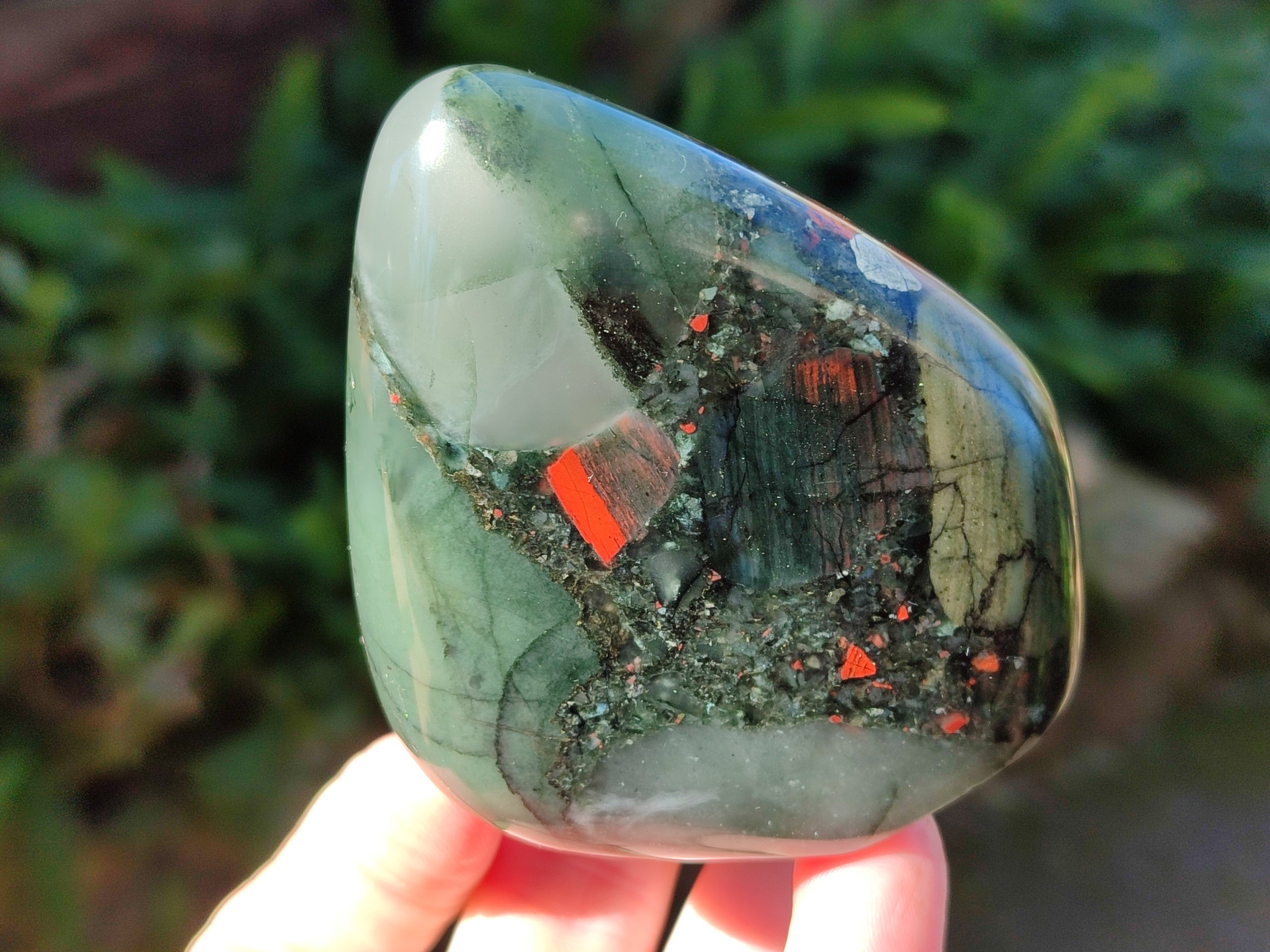 Polished Bloodstone Standing Free Forms x 3 From Swaziland - Toprock Gemstones and Minerals 