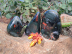 Polished Bloodstone Standing Free Forms x 3 From Swaziland - Toprock Gemstones and Minerals 