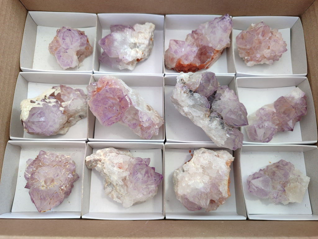 Natural Amethyst Spirit Quartz Clusters x 12 From Boekenhouthoek, South Africa - Toprock Gemstones and Minerals 