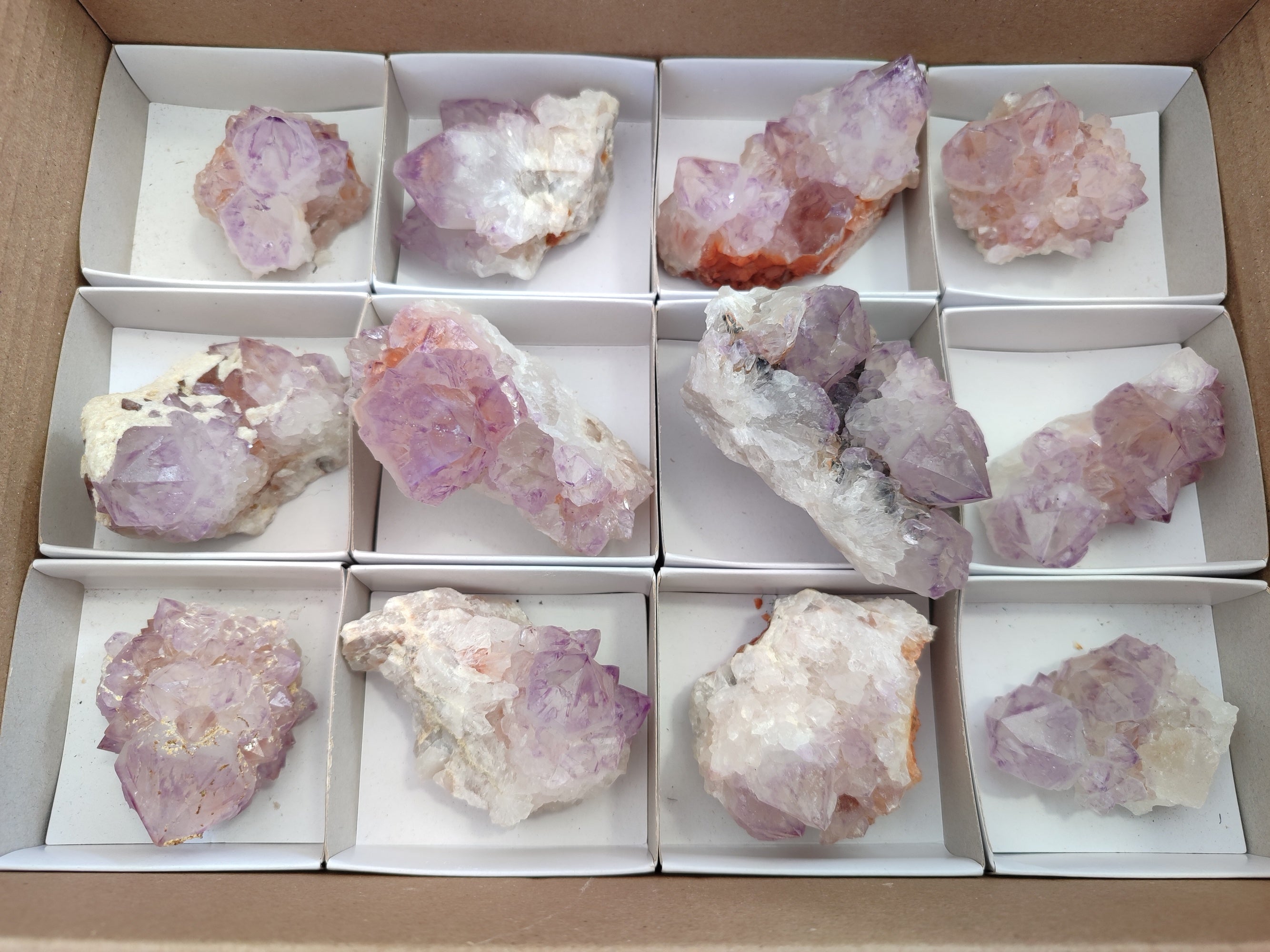 Natural Amethyst Spirit Quartz Clusters x 12 From Boekenhouthoek, South Africa - Toprock Gemstones and Minerals 