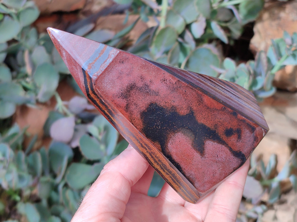 Polished Banded Tiger Iron Points x 2 From Northern Cape, South Africa - Toprock Gemstones and Minerals 