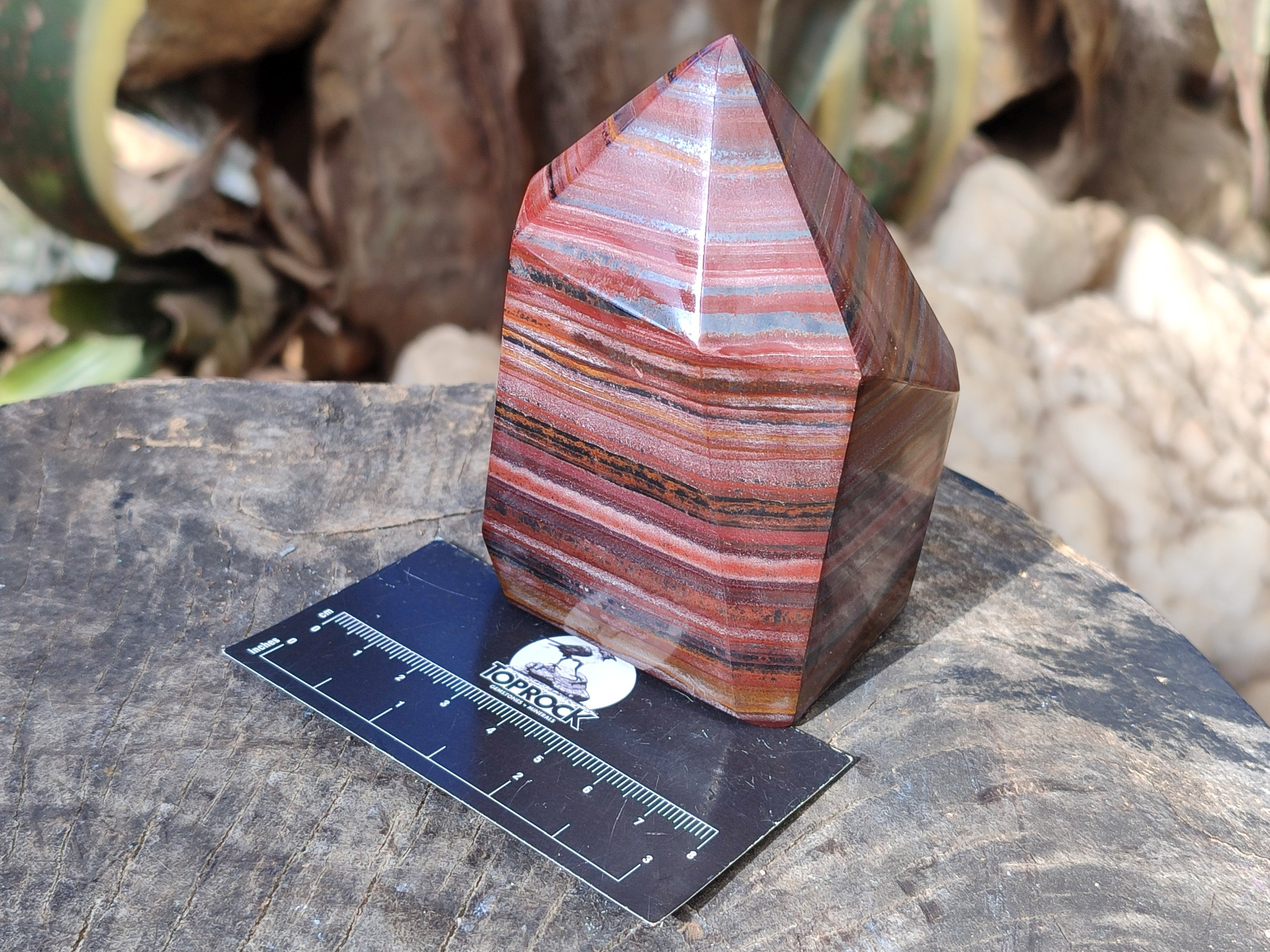 Polished Banded Tiger Iron Points x 2 From Northern Cape, South Africa - Toprock Gemstones and Minerals 