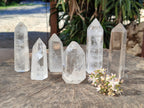 Polished Clear Quartz Crystals x 6 From Madagascar - Toprock Gemstones and Minerals 