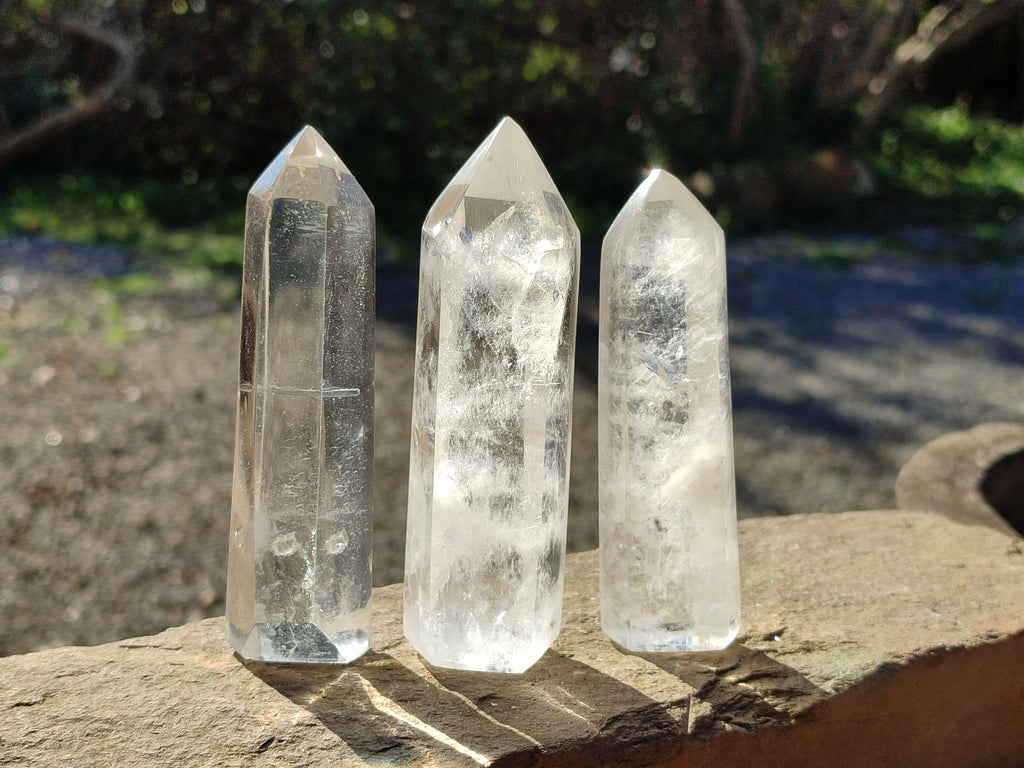 Polished Clear Quartz Crystals x 6 From Madagascar - Toprock Gemstones and Minerals 